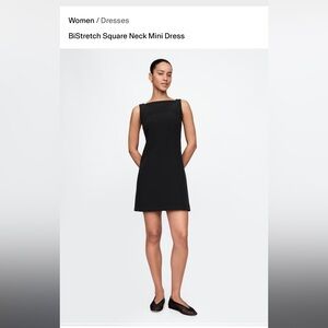 GAP Black Sleeveless Square Neck Mini Dress